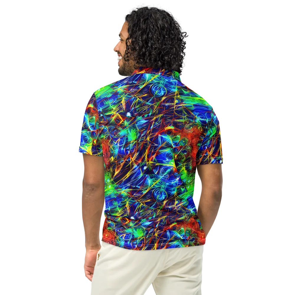 Limefire Cartography on Men's Slim Fit Polo Shirt — Back