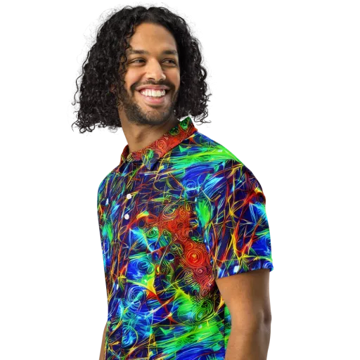 Limefire Cartography on a Men's Slim Fit Polo Shirt