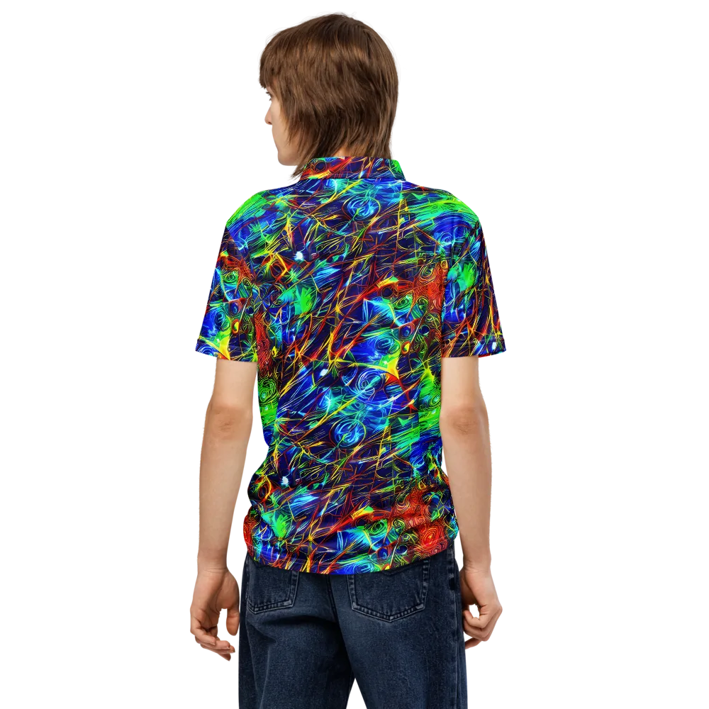 Limefire Cartography on Men's Slim Fit Polo Shirt — Back