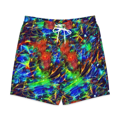 Limefire Cartography on a Men's Board Shorts