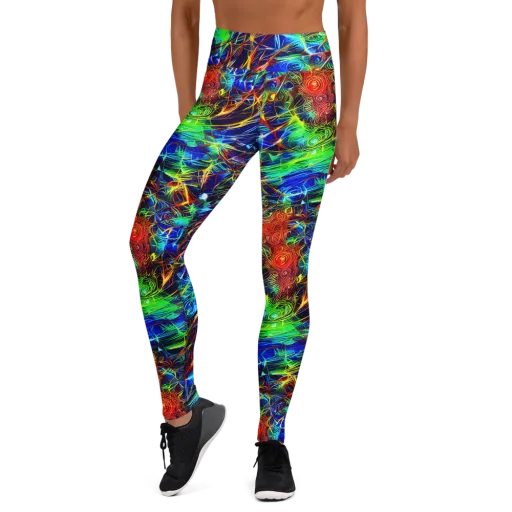 Limefire Cartography on a Yoga Leggings