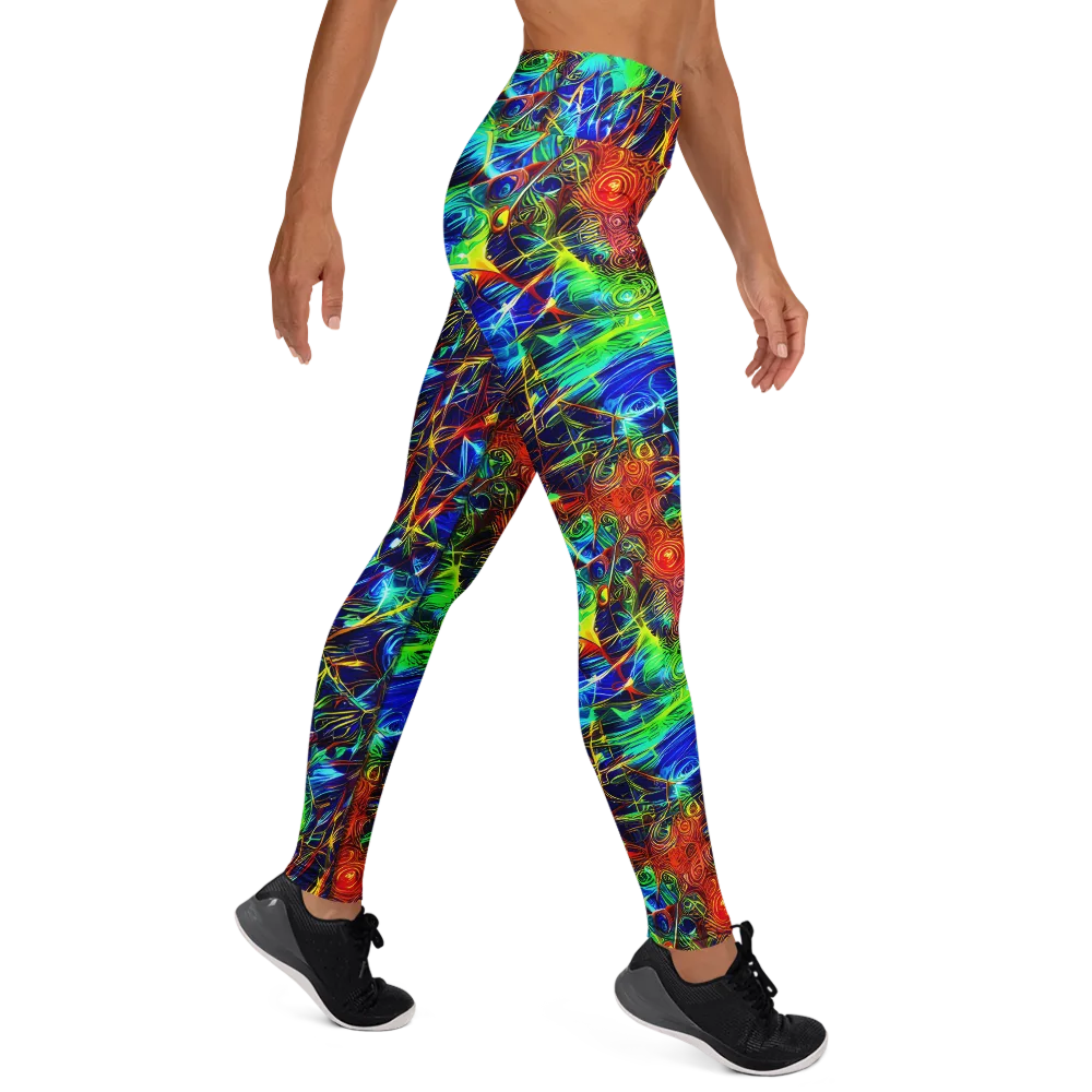 Limefire Cartography on Yoga Leggings — Right
