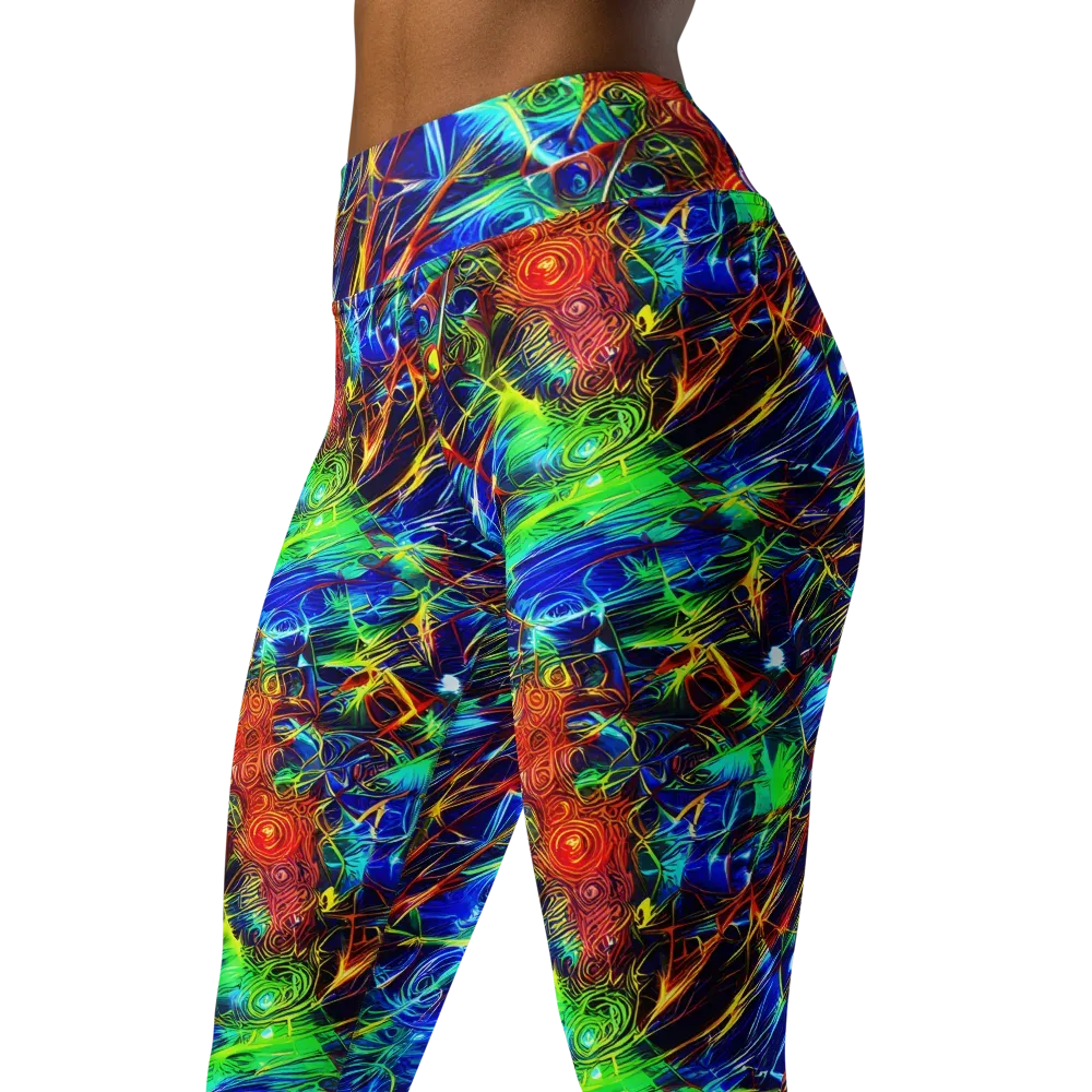 Limefire Cartography on Yoga Leggings — Left Front