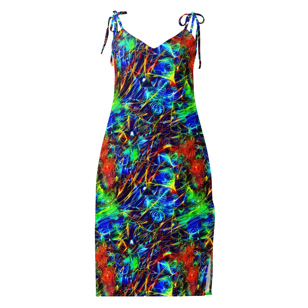 Limefire Cartography on Slip Dress — Front