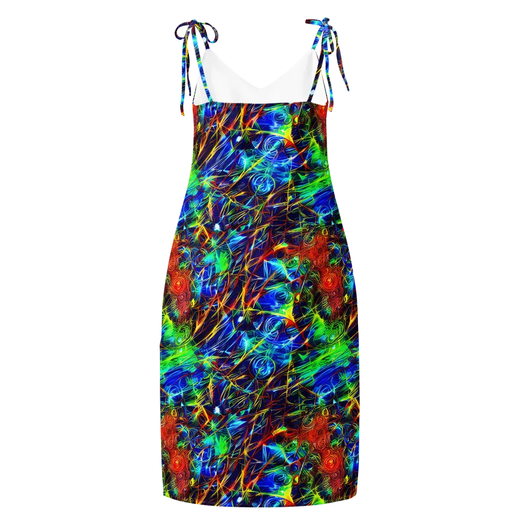 Limefire Cartography on Slip Dress — Back