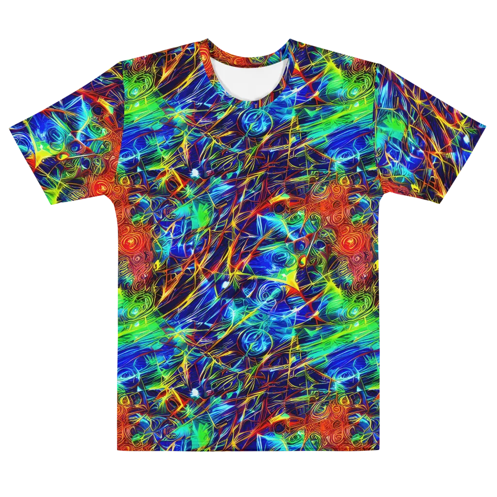 Limefire Cartography on Men's Cotton Crew Neck T-Shirt — Front