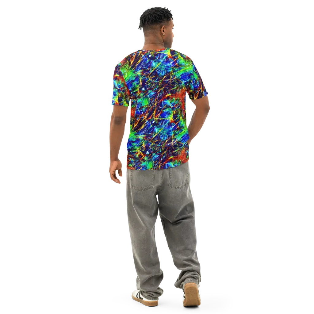 Limefire Cartography on Men's Cotton Crew Neck T-Shirt — Back