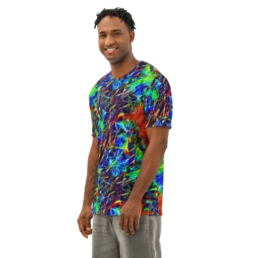 Limefire Cartography on a Men's Cotton Crew Neck T-Shirt