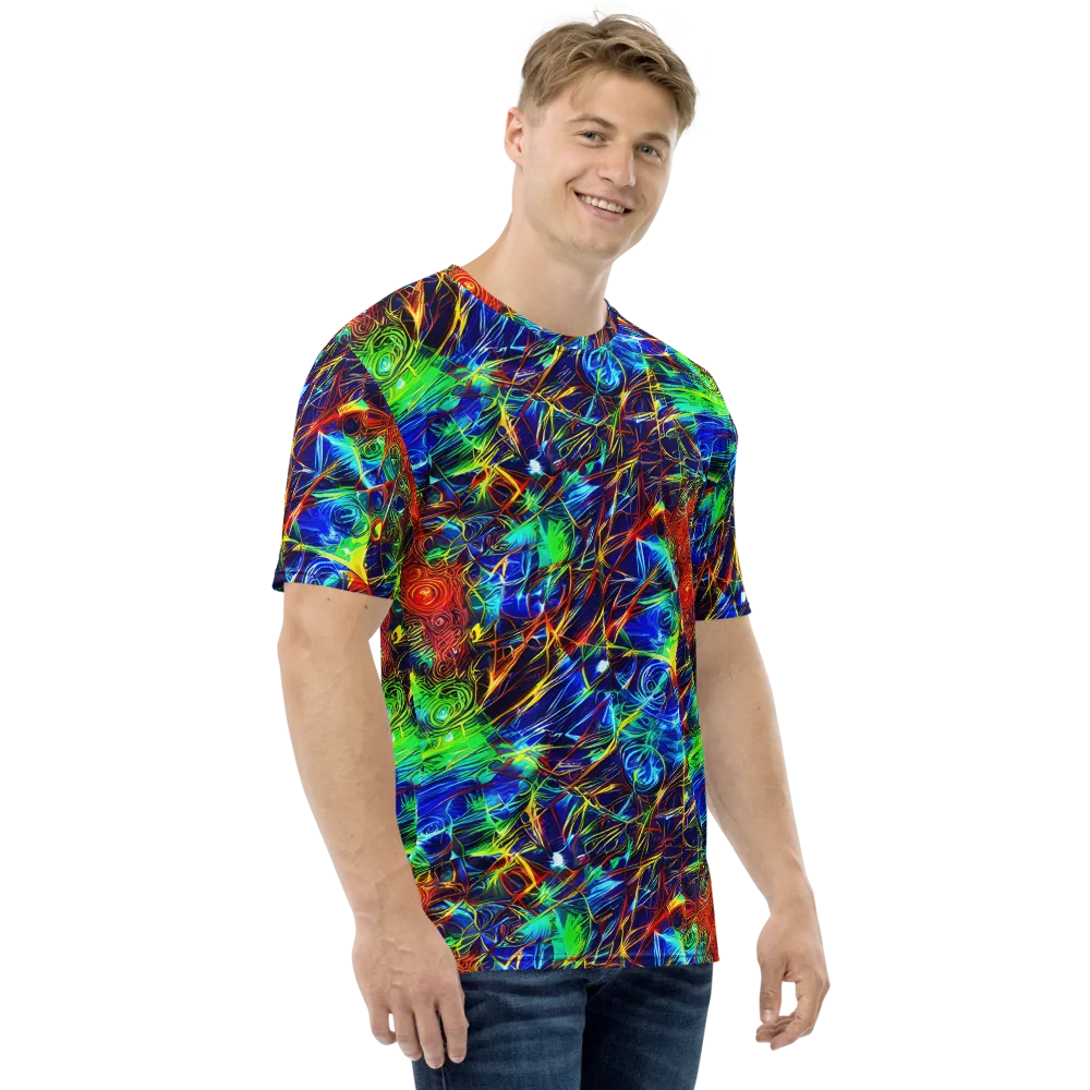 Limefire Cartography on Men's Crew Neck T-Shirt — Right