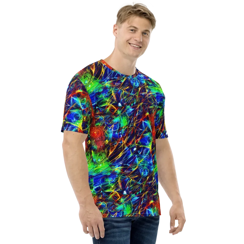 Limefire Cartography on Men's Crew Neck T-Shirt — Right