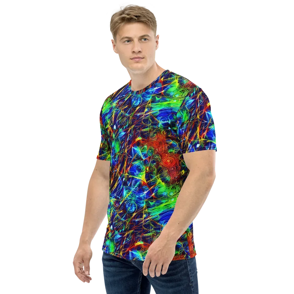 Limefire Cartography on Men's Crew Neck T-Shirt — Left