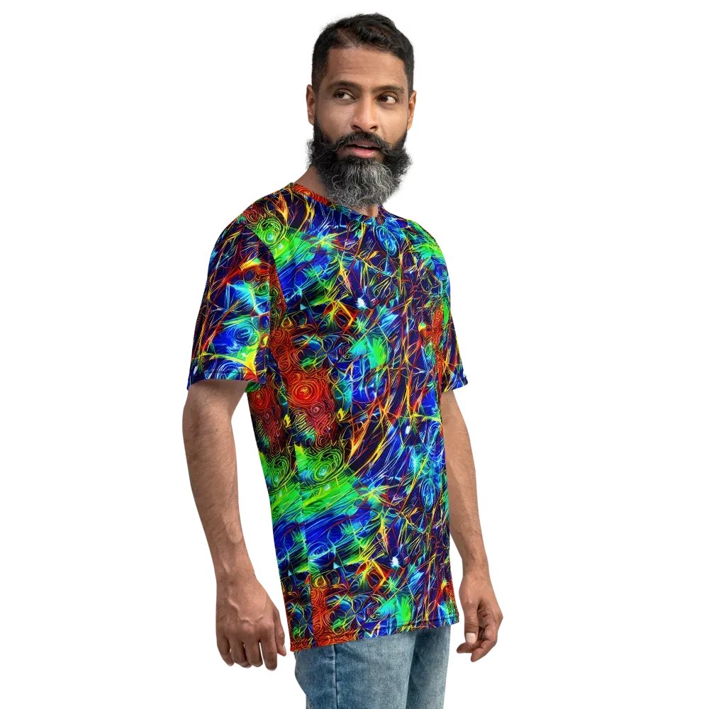Limefire Cartography on Men's Crew Neck T-Shirt — Right