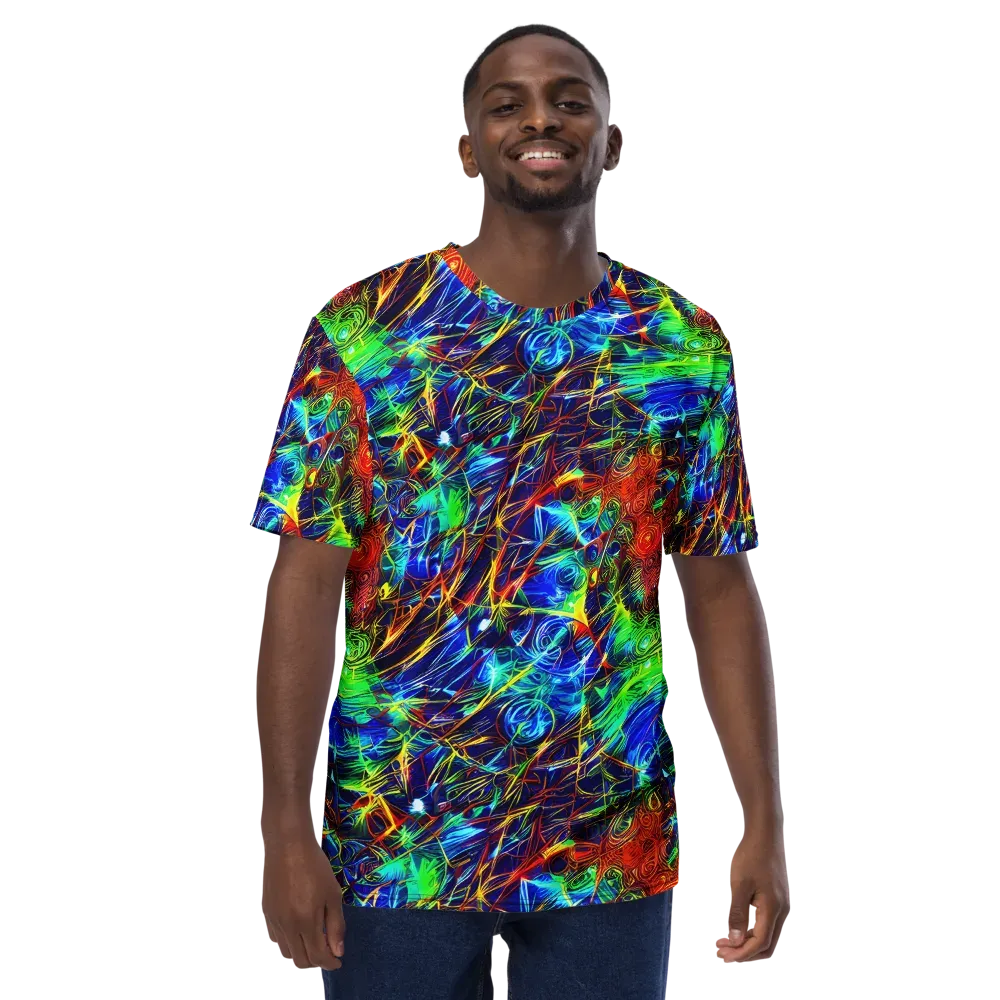 Limefire Cartography on Men's Crew Neck T-Shirt — Front