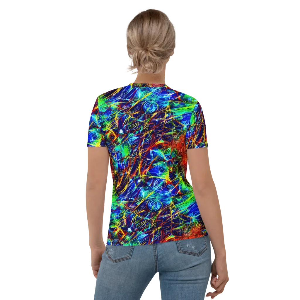 Limefire Cartography on Women's Crew Neck T-Shirt — Back