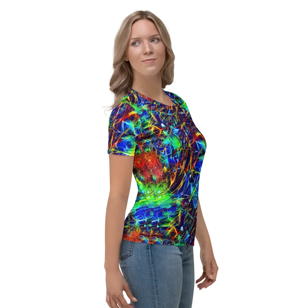 Limefire Cartography on Women's Crew Neck T-Shirt — Right