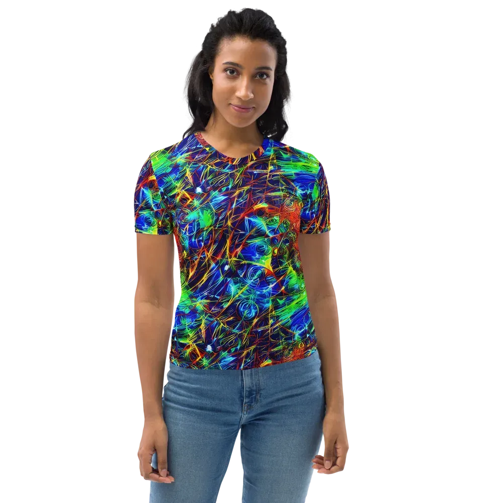 Limefire Cartography on Women's Crew Neck T-Shirt — Front