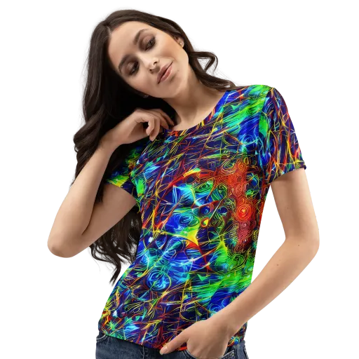 Limefire Cartography on a Women's Crew Neck T-Shirt