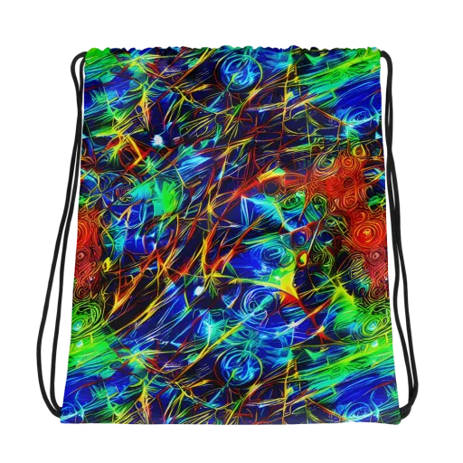 Limefire Cartography on a Drawstring Bag