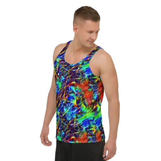 Limefire Cartography on a Men's Tank Top