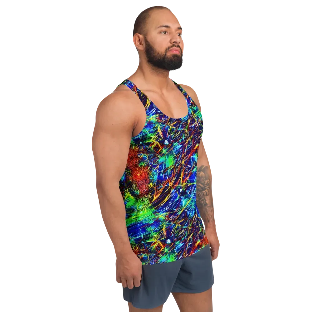 Limefire Cartography on Men's Tank Top — Right Front