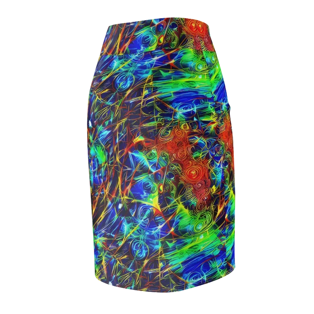 Limefire Cartography on Pencil Skirt — Back Side