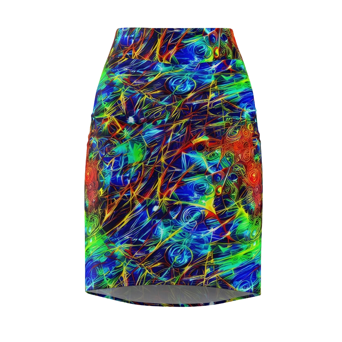 Limefire Cartography on Pencil Skirt — Front
