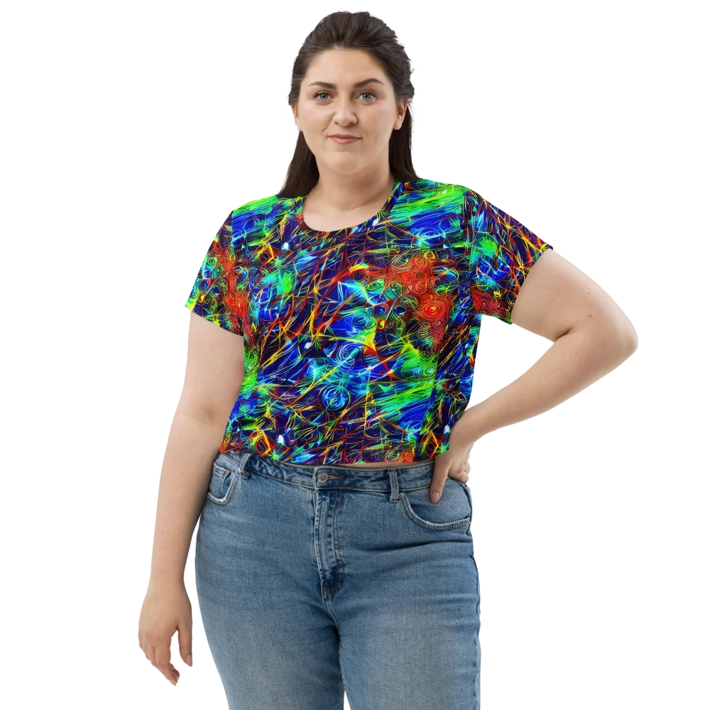 Limefire Cartography on Crop Tee — Front