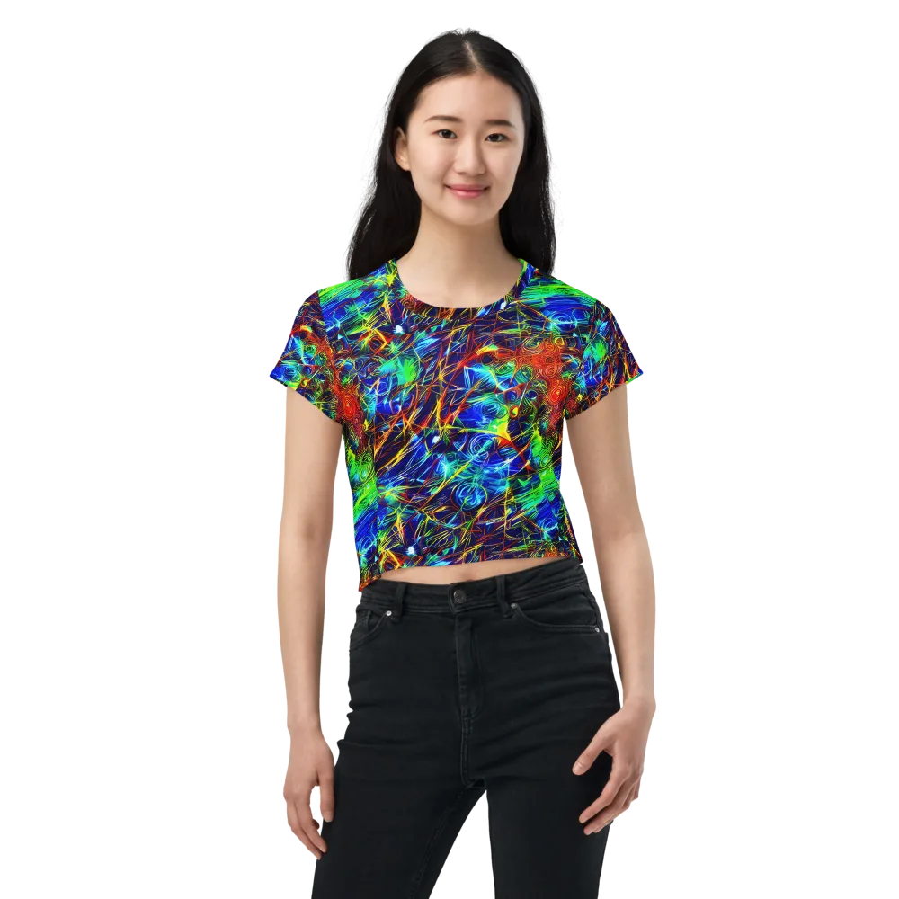 Limefire Cartography on Crop Tee — Front