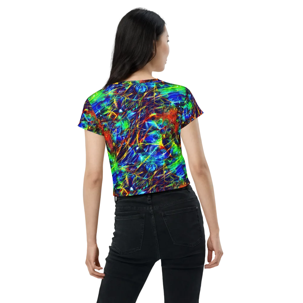 Limefire Cartography on Crop Tee — Back