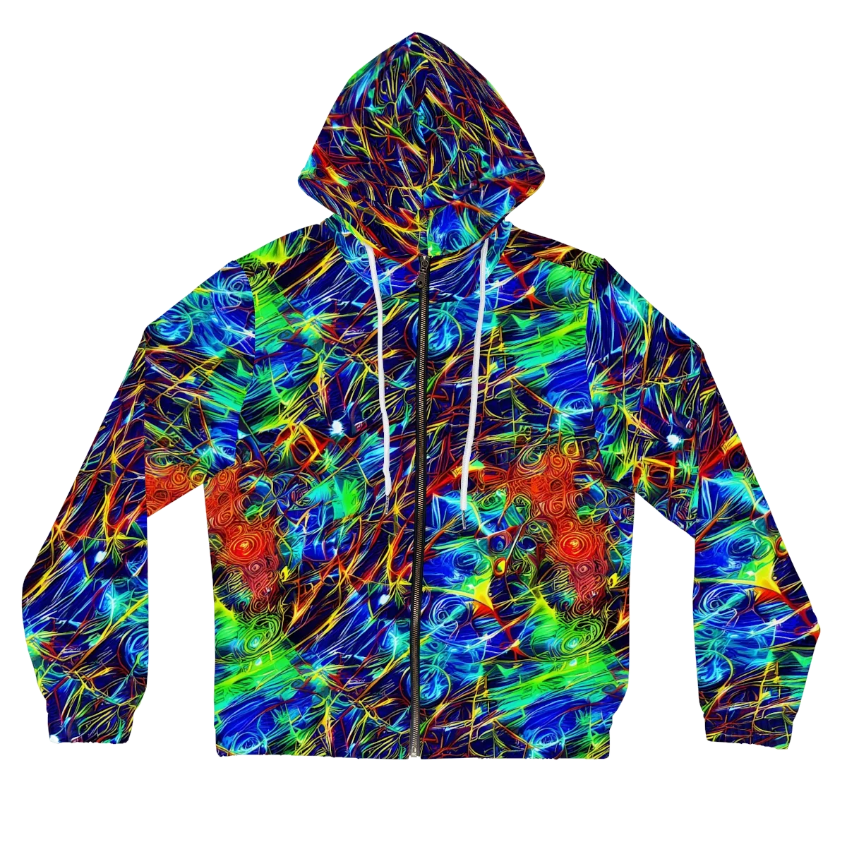 Limefire Cartography on Women's Full-Zip Hoodie — Front