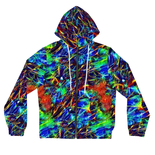 Limefire Cartography on a Women's Full-Zip Hoodie