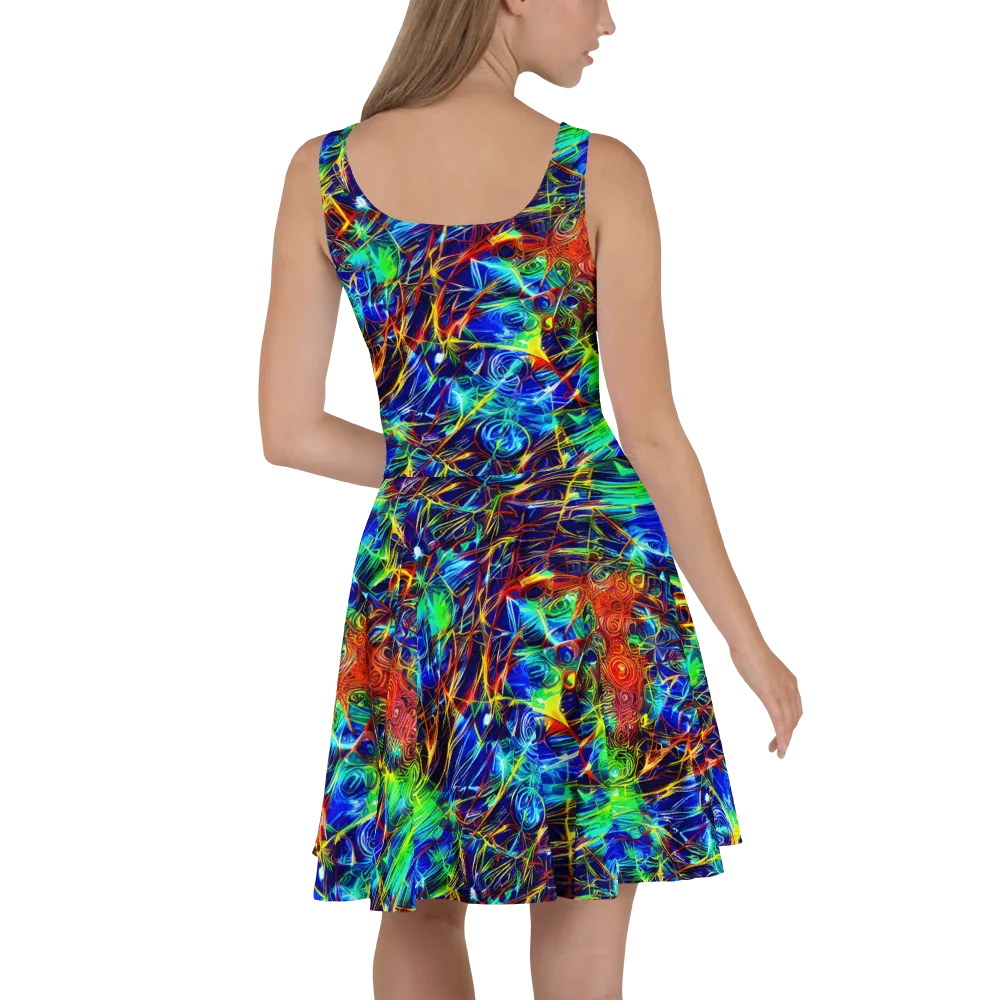Limefire Cartography on Skater Dress — Back