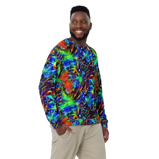 Limefire Cartography on a Sweatshirt