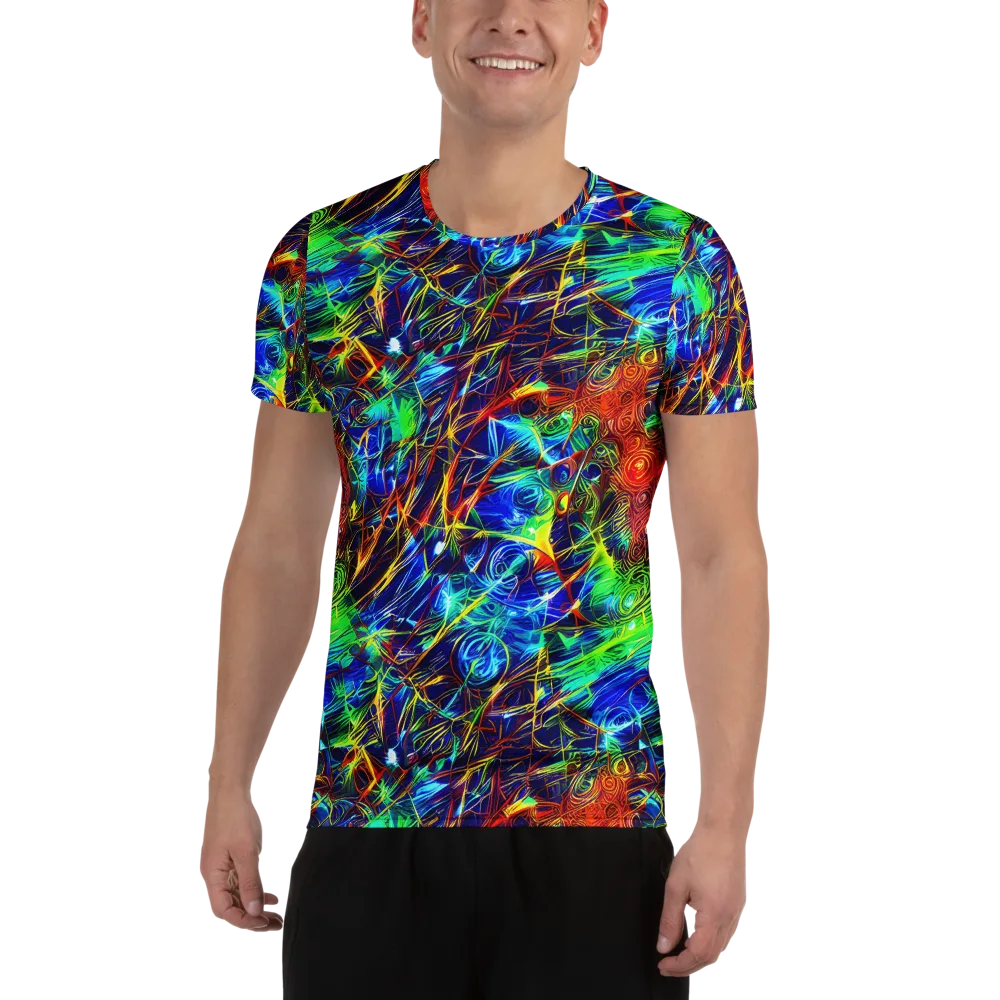 Limefire Cartography on Men's Athletic T-Shirt — Front