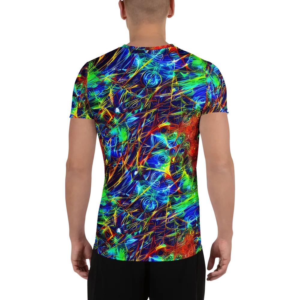 Limefire Cartography on Men's Athletic T-Shirt — Back