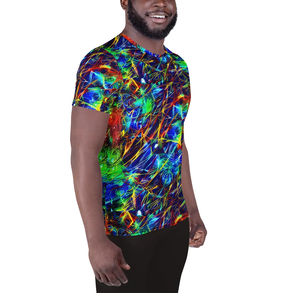Limefire Cartography on Men's Athletic T-Shirt — Right