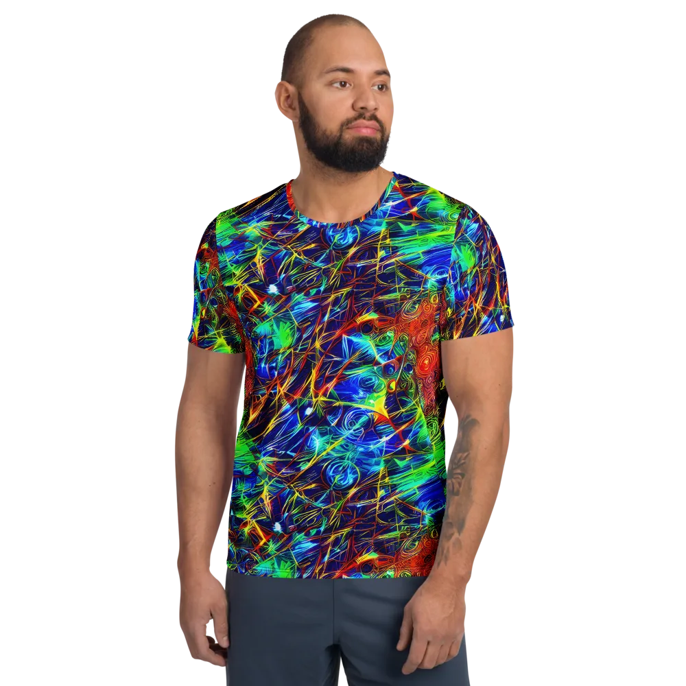 Limefire Cartography on Men's Athletic T-Shirt — Front