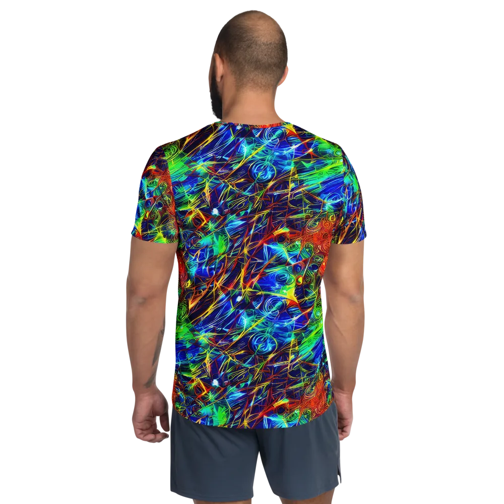 Limefire Cartography on Men's Athletic T-Shirt — Back