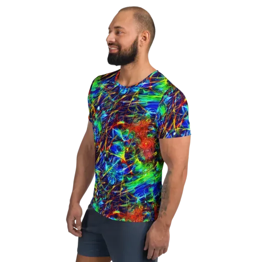 Limefire Cartography on a Men's Athletic T-Shirt