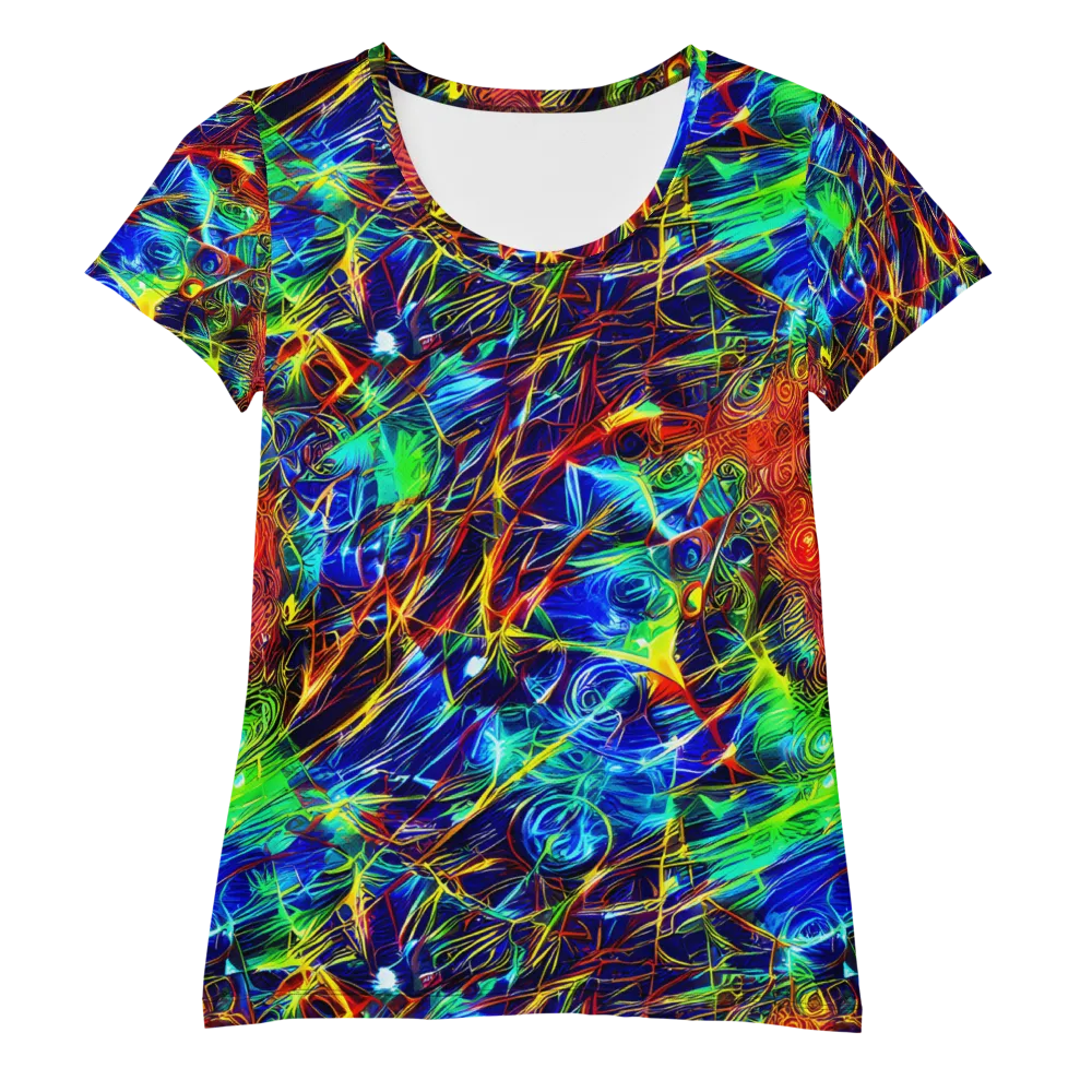 Limefire Cartography on Women's Athletic T-Shirt — Front