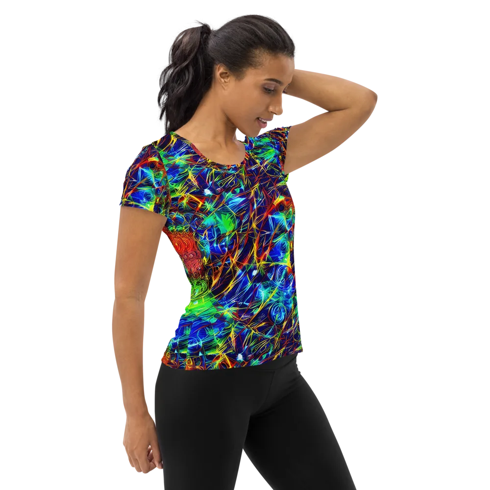 Limefire Cartography on Women's Athletic T-Shirt — Right