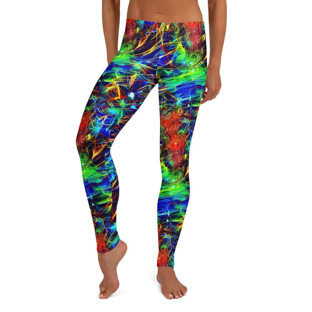 Limefire Cartography on Leggings — Front