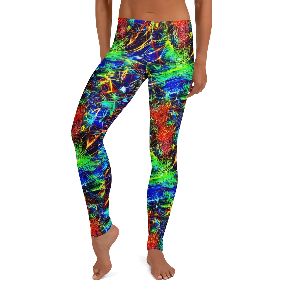 Limefire Cartography on Leggings — Front