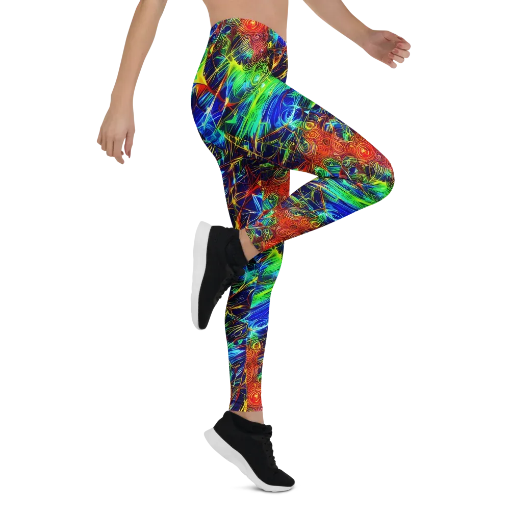 Limefire Cartography on Leggings — Right