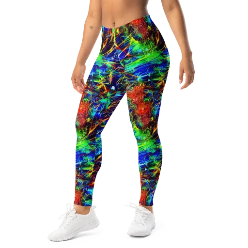 Limefire Cartography on a Leggings