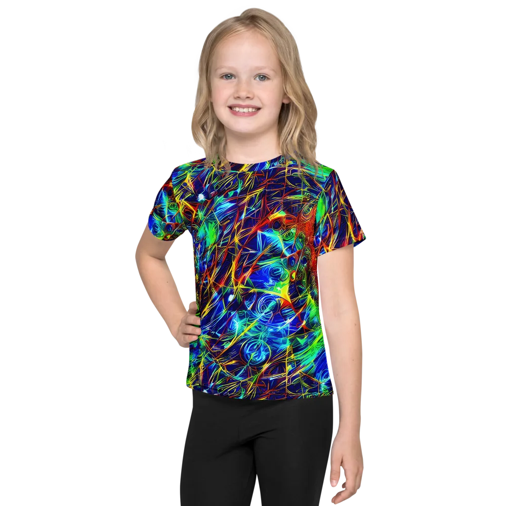 Limefire Cartography on Kids Crew Neck T-Shirt — Front