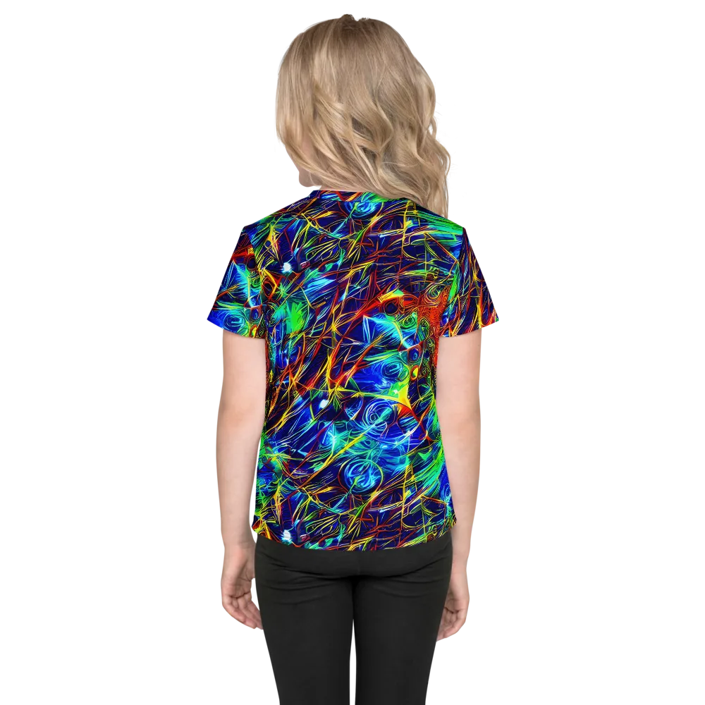 Limefire Cartography on Kids Crew Neck T-Shirt — Back