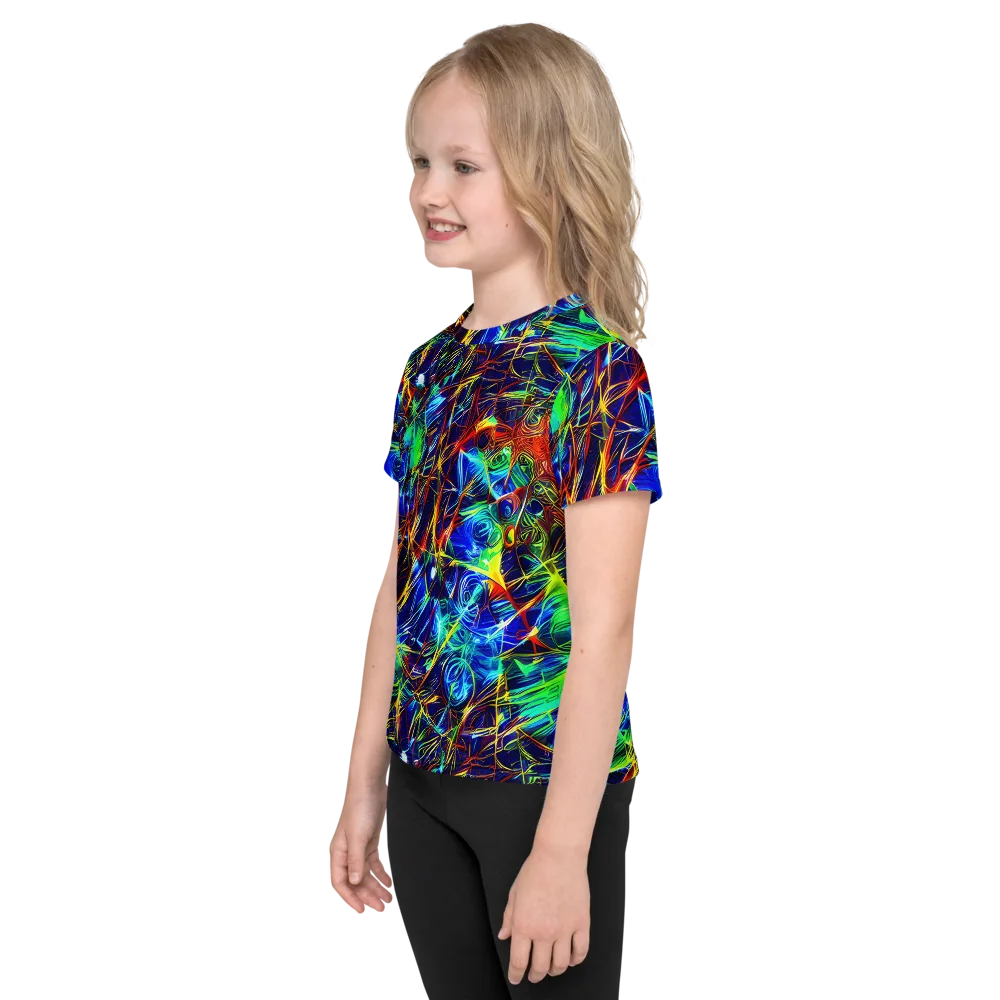 Limefire Cartography on Kids Crew Neck T-Shirt — Left