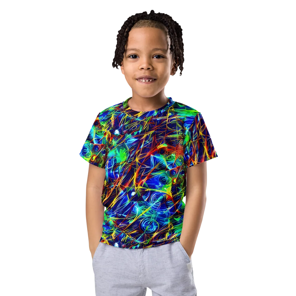 Limefire Cartography on Kids Crew Neck T-Shirt — Front