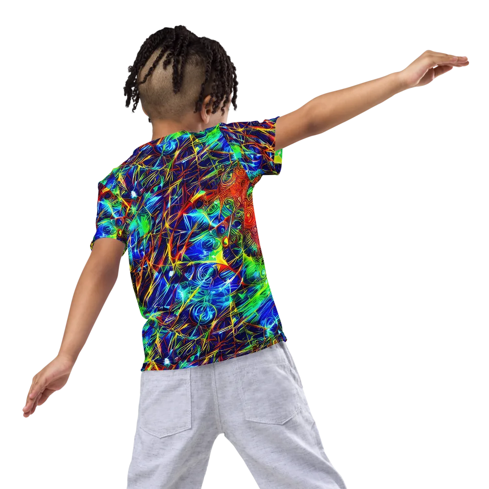 Limefire Cartography on Kids Crew Neck T-Shirt — Back
